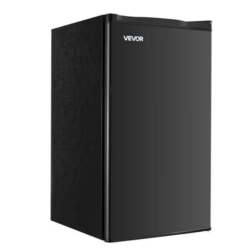 Image of VEVOR 3.2 Cu.Ft Mini Fridge with Freezer, Single Door Compact Refrigerator with Micron Frozen Zone, 7-Mode Adjustable Temp, Energy Efficient Small Dorm Fridge, Reversible Door, Low Noise, Black