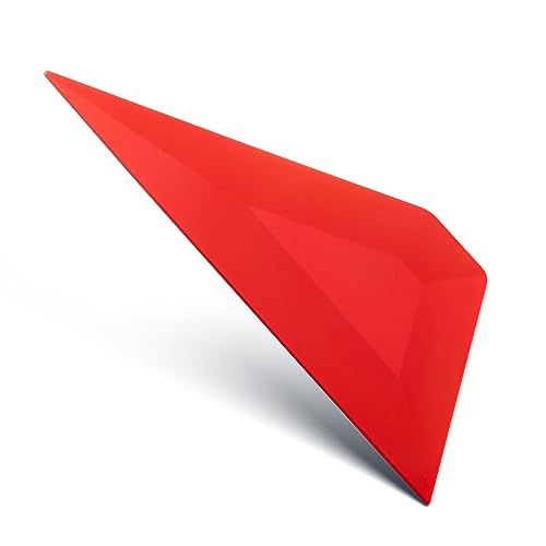 Image of FOSHIO Small Squeegee Window Tinting Tools, Triangle Car Wrap Vinyl Tucking Tool, Wallpaper Smoothing, Film Application Kit (Red)