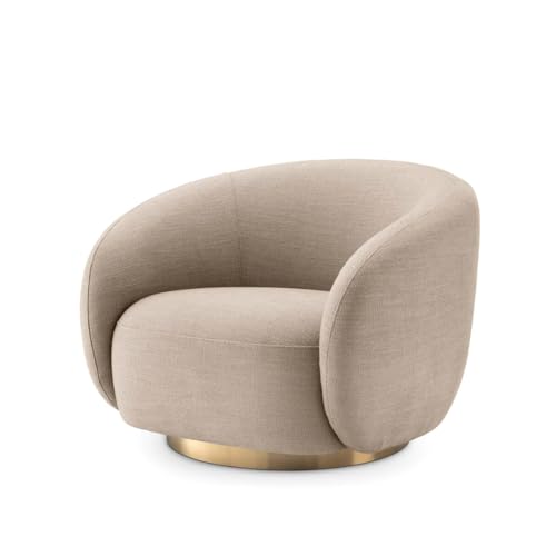 Image of Kingsman Furnitures Brok Swivel Luxury Accent Arm Chair 360 Degree Rotatable Sofa for Home | Bedroom, Living & Drawing Room | Ultra Soft and Comfortable for Lounge (Avalon Sand, Non-Swivel)