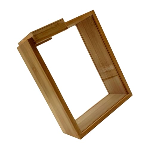 Wooden Sliding Lid Grains Food Container Bamboos Dispenser Bin for