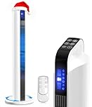STORMHERO Tower Fan Oscillating for Bedroom - Pedestal Tower Fans with Remote Control, 3 Wind Modes Portable Cooling Fans, 12H Timer, Bladeless Floor Standing Fan for Home, Office, Room, Living Room