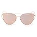 Produktbild Amcool Sonnenbrillen Twin-Beams Cool Metallrahmen Spiegel Frau Sonnenbrille Katzenauge Brille 1pc (Rose Gold, 5.7cm/2.2inch)