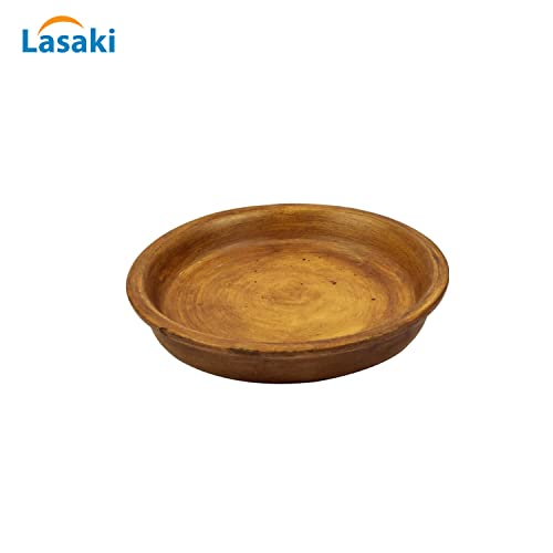 Image of Lasaki Round Ceramic Trays (Plates Saucers) for Pots, planters, Flower, Succulent(Set of 2,Antique,4 inch) R4(Plants not Included)