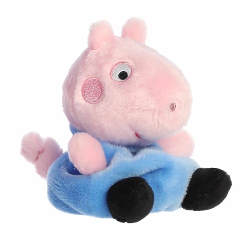 Image of Aurora® Playful Peppa Pig™ George Pig Palm Pals™ Stuffed Animal - Officially Licensed Toys for All Fans - Perfect for Birthdays, Adults and Kids All Ages - Pink 4 Inches