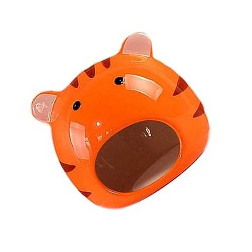 VANZACK Adorable Ceramic Hamster House Unique Tiger Shaped Hideout for Pets Safe Comfortable Bed Hamster Nest for Dwarf Hamsters Guinea Pigs and Chinchillas