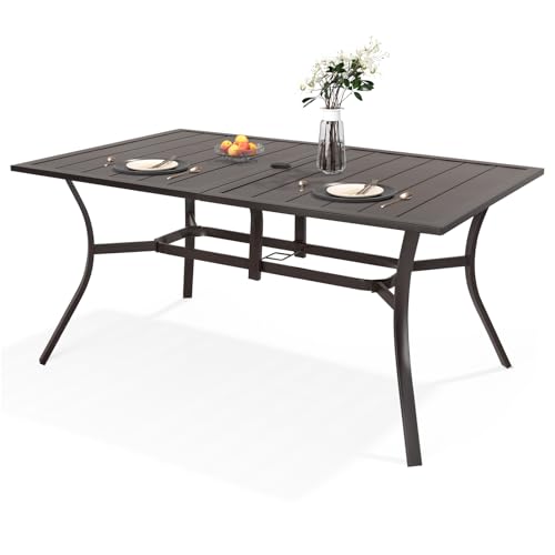 ADREAK Rectangle Steel Patio Dining Table