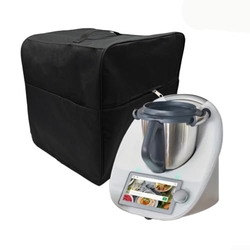 Housse en tissu Oxford double couche pour mélangeur TM5 pour tm6 – Poches de rangement résistantes à la poussière pour mixeur de cuisine, noir, 34 cm (noir)