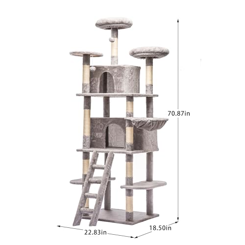 Árbol para gatos de 7 niveles en gris miniatura 2