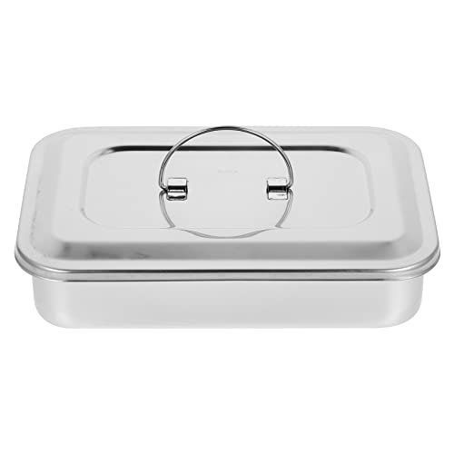 iplusmile Bandeja de Médica con Tapa Bandeja de Acero Inoxidable con Tapa Tatuaje Médico Herramientas Laboratorio Titular del Instrumento