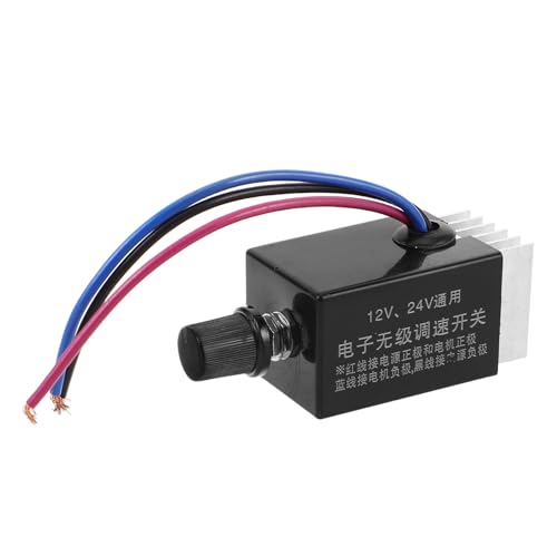 YARNOW Controlador de Ventilador Automotriz Regulador de Velocidad Variable 12v/24v Disipador de Calor para Ventilador de Radiador y Calefacción de Camiones y Coches