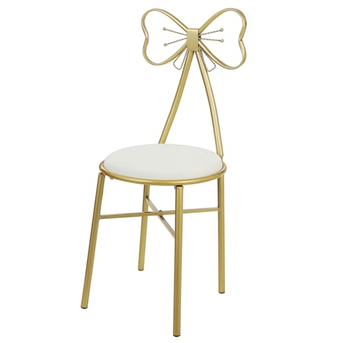 WEKADRIN Taburete de Tocador con Respaldo Lazo Desmontable para Maquillaje Diseño Moderno sin Brazos con Patas Reforzadas Antideslizante para Dormitorio Salón y Oficina
