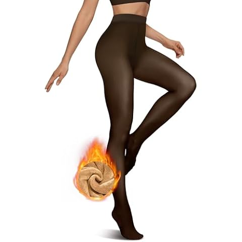 Vertvie Fleece Lined Tights for Women Thermal Pantyhose Fake Translucent Winter Warm Tights High Waisted Thick Leggings (300g-Thick Fleece,Black Sheer,Small-Medium) Cover