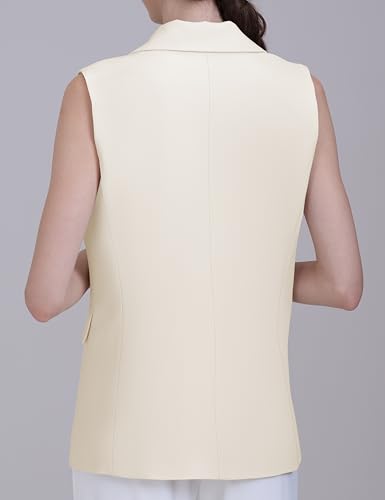V VOCNI Women's Long Sleeveless Blazer Vests Casual Lapel Office Cardigans Vest Open Front Vest Tops Suit Waistcoat4