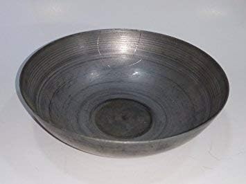 Henna Pure Cast Iron Bowl Mehendi Mixing Plate for Shining Smooth Long Hair, Made in India Hina Iron Bowl Improves Hair Growth Makes Natural Hair Conditioner, Control Dandruff and Prevent Hair Loss
