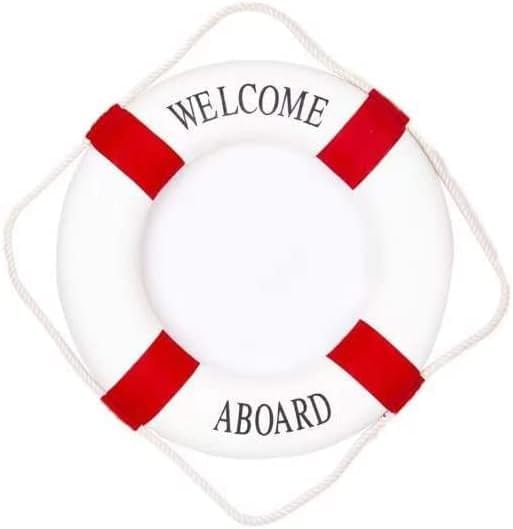 Life Preserver Ring 20.5 in,Pool Life Ring with RopeTape,Foam Buoys for Boat