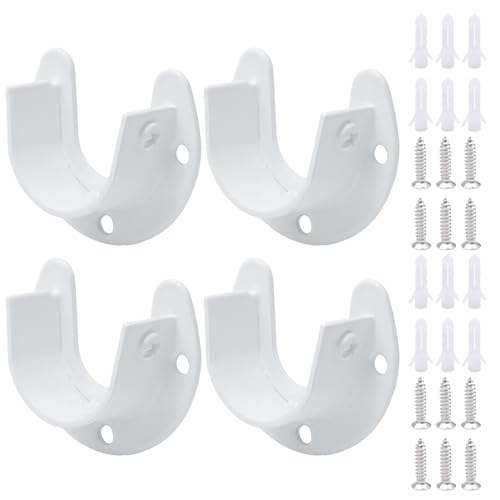 Biaungdo 1-1/4 Inch Stainless Steel Closet Rod End Supports, 4 Pcs