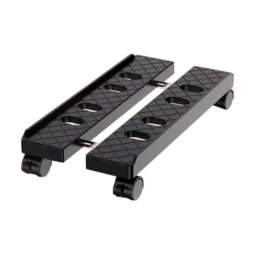 Soporte móvil para CPU de torre de PC con ruedas bloqueables y ancho ajustable, color negro