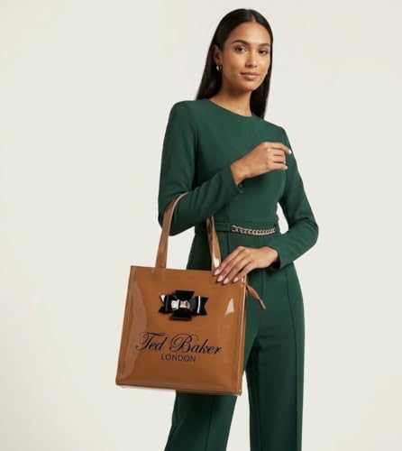 Image of SEA MOUNT Ted Baker London Multipurpose Tote Bag with Signature Bow Detail Spacious Travel Carryall, Everyday Shopping Organiser, Durable Shoulder Handbag for Work, Office, Travel & Daily Essentials