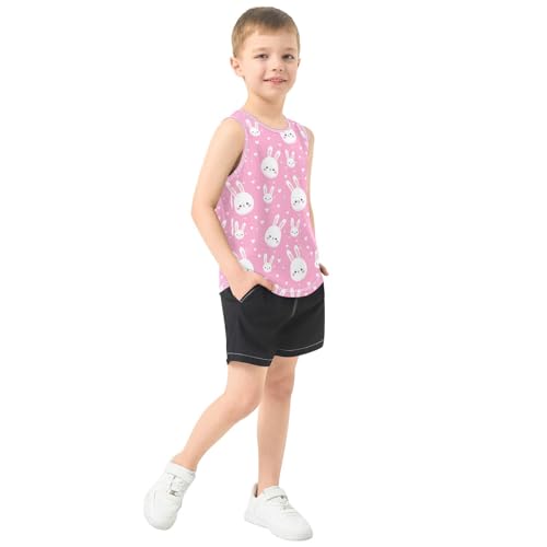 J JOYSAY Cartoon Rabbit Heart Lightpink Boys Tank Top Sleeveless Muscle Shirts Quick Dry Kids T-Shirts 3-15T4