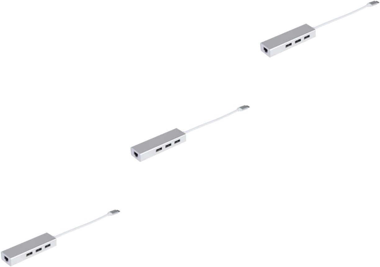 Generic 3pcs Portable USB Type-c to Ethernet Adapter USB Hub Fast Data Transfer