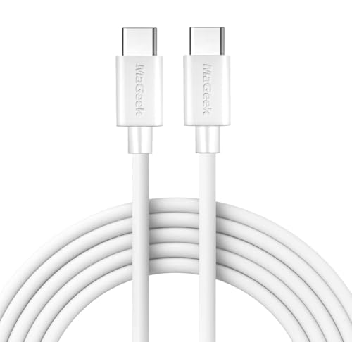 MaGeek Cavo USB C a USB C da 3 m, cavo di ricarica extra lungo USB-C per iPhone 15/Pro/Max/Plus, iPad Pro, iPad Air 4/5, Mini 6, MacBook Air, Samsung Galaxy S23, S22, S20, Switch e altro (bianco)