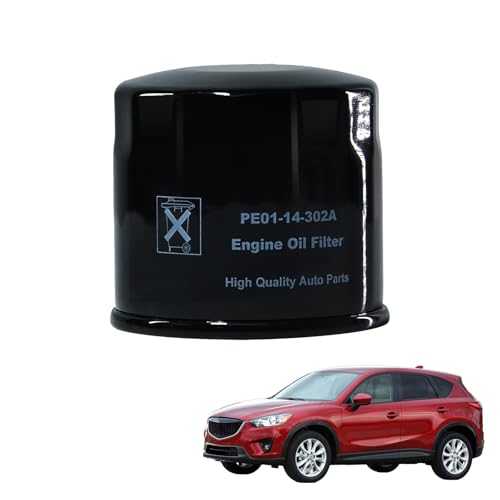 Jaxivo PE01-14-302A Engine Oil Filter for 12-25 Mazda 3 14-21 Mazda 6 16-21 CX-3 20-25 CX-30 13-25 CX-5 16-25 CX-9 Replace 1WPE14302 PE01-14-302B 1PC