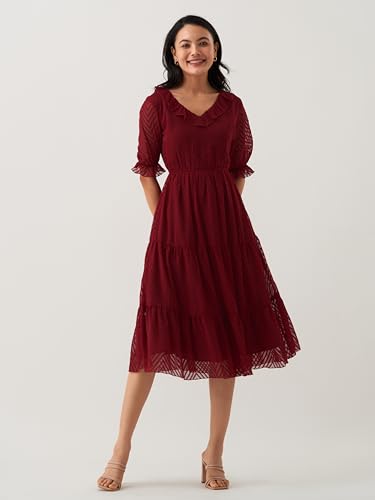 Image of AASK Dress for Women One Piece Kurta Set Tops Knee-Length Fit And Flare Dresses