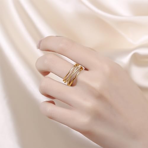 Harry and Henry Gold Rings for Women That Don't Tarnish Gold Plated Rings Cubic Zirconia Wedding Rings for Women Non Turnish Wedding Bands Aesthetic Jewelry3