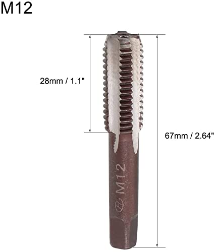 XYWHPGV Metric Male Thread M12 Step 1.75 4 Straight Flutes Alloy H2 Tool Steel 1 Pair(E9355 EA643 34308 2B7E9 79061 CB909