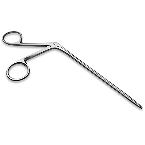 Precise ENT Procedures with Alligator Ear Forceps - Curved Jaw Design, Non-Slip Grip Handle, Fine-Tip, Reusable and Easy to Clean - 6.5 Inches
