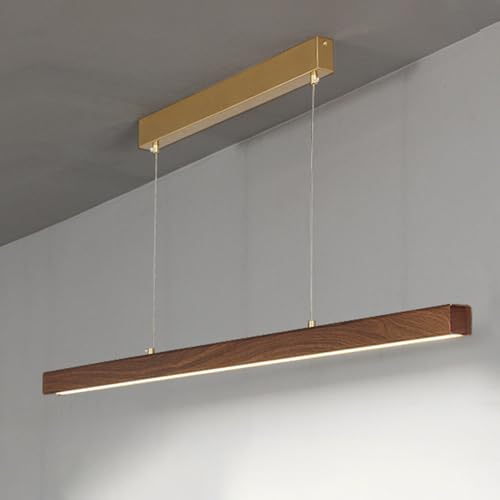 Luminaire suspendu bois de noyer et acrylique pour éclairage de salle à manger