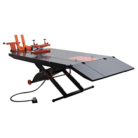 APlusLift MT1500X 1500LB Air Operated 48" Width Motorcycle ATV Lift Table with Side Extensions / 2 Year Warranty Cover