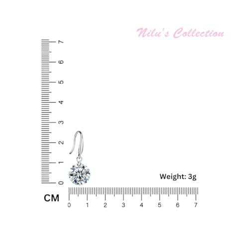Image of Nilu's Collection Enchanting Light Weight Cubic Zircon Crystal Drop Earrings for Women and Girls, for Daily Use, Office Use
