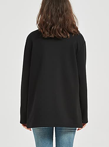 Image of Flygo Women's Winter Warm Sherpa Lined Fleece Crewneck Sweatshirt Pullover Loungewear Tunic Tops