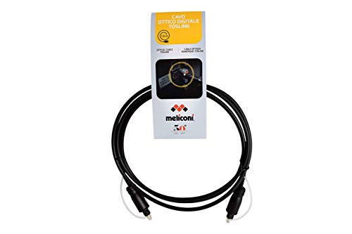 Meliconi Optical Digital Audio Cable Toslink, 1.5 metres, Compatible with devices with digital audio input/output
