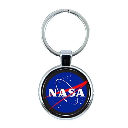 VILLA CRAFT NASA Keychain with Epoxy Dome and Metal Keyring