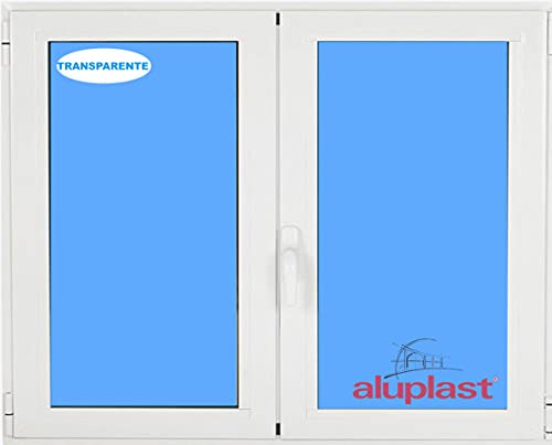 (V04T) Ventana PVC 1200x1000 Blanca 2 Hojas Oscilobatiente Vidrio Transparente