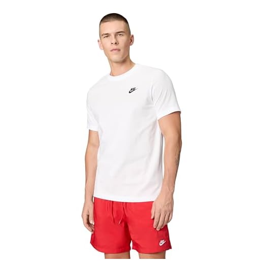 Nike Herren Sportswear Club T shirt, Weiß / Schwarz, S EU