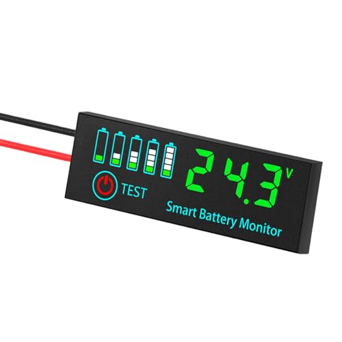 Multiple Voltages Battery Tester Meter Measurement Tool for 12V/24V/36V/48V Systems with Easy Button Control