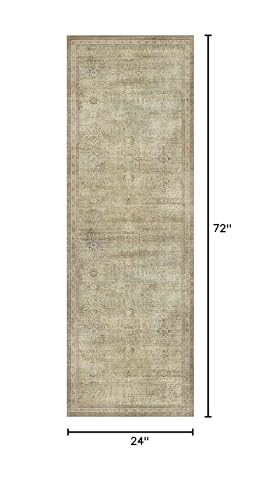 GENIMO 2x6 Non Slip Hallway Runner Rug, Machine Washable, Thin & Low Pile Lightweight for Kitchen, Laundry, Entryway, Bedroom & Living Room, Taupe/Brown