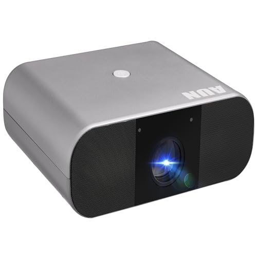Image of AUN M7 1080p Native Resolution Projector for Home 4K 9000 Lumen (800 ANSI) Auto (Focus+Keystone) Android 9 5G WiFi BT Inbuilt YouTube Net - Flix PrimeVideo Hotstar 20W Speaker 300 inch Max Display (Grey)