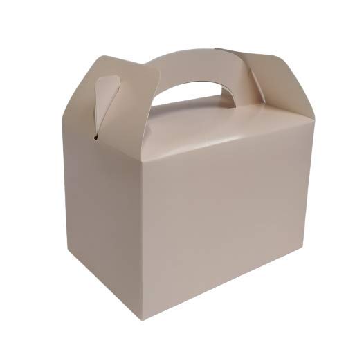 4 Square Coloured Design Children/Kids Party Boxes Carry Meal/Food Fun Picnic Birthday Wedding Favour/Baby Shower Party Box Loot Bag Gift Boxes All Occasions (30 Boxes, Baby Pink)