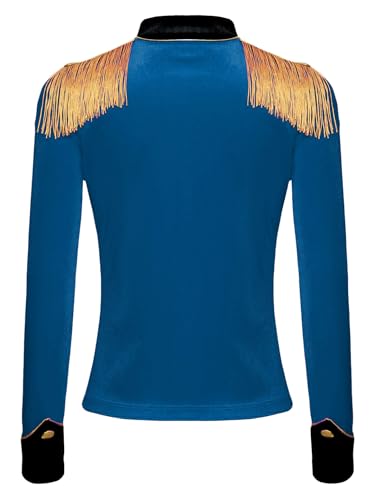 Boys Girls Marching Band Majorette Uniforms Tassels Long Sleeve Velvet Drum Major Jacket Circus Coat4