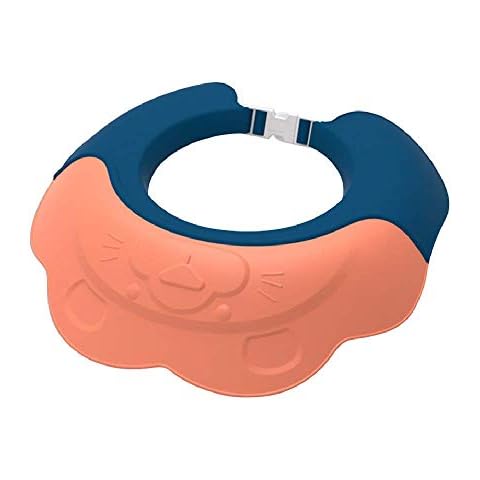 Toddler Shower Cap,Adjustable Baby Lion Shampoo Cap Silicone Waterproof Hair Washing Shield for Toddler Children Baby Care (Red) Cover