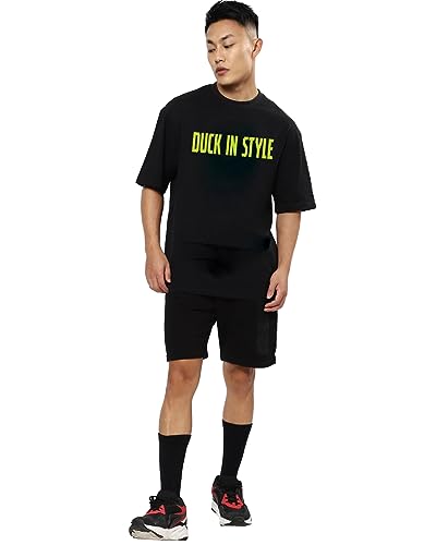 Image of Mens Oversized Printed Half Sleeve Branded Cotton T-Shirt for Mens || Back Printed t Shirts for Men || Oversized t Shirts for Men