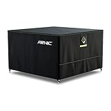 Awnic Gartenmöbel Abdeckung wasserdicht mit Haken Winterfest, 420D Oxford mit AlicanTex wetterfeste Technologie, Winddicht Anti-UV Gartentisch Abdeckplane, quadratisch Schwarz (125*125*71cm)