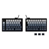 EPOMAKER Split70 Ergonomische Gaming Tastatur Kabellos mit QMK/VIA & Drehknopf, Hot Swap Mechanische Tastatur RGB, Gasket, Linear Schalter, für Mac/Win (70% QWERTY Englisch) (Schwarz)