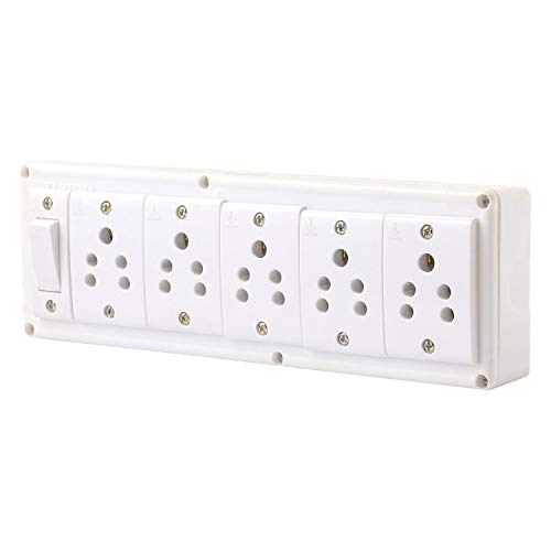 Image of Heavy Duty PVC Extension Board 5 Socket and 1 Switch (6 Meters Wire)