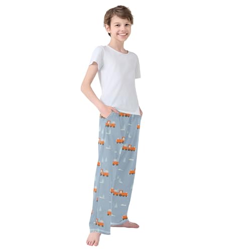 Boys' Pants Christmas Polar Bear Train Long Bottoms Jogger Pants Elastic Waist Trousers with Pockets S-XL4