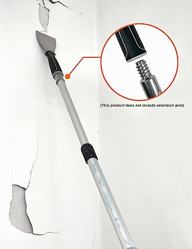 Rollingdog 3 Inch Chisel Pole Scraper - Stainless Steel Bent Blade With Anti-Slip Rubber Handle, Heavy Duty Paint Remover Scraper Tool #TOP5